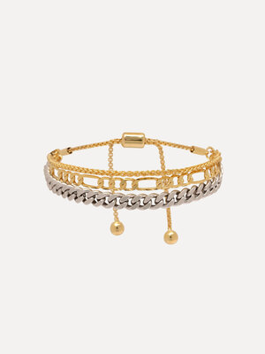 Bracelet Mara Triple. Mix and match! Ce bracelet à trois modèles de maillons différents s'harmonise avec tous vos bijoux ...