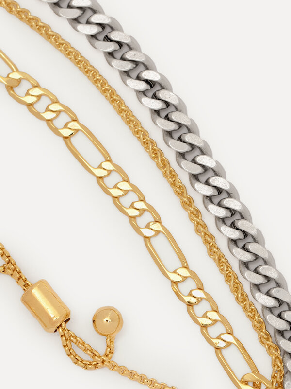 Les Soeurs Armband Mara Triple 2. Mix and match! Deze armband met drie verschillende schakelpatronen past bij al je besta...