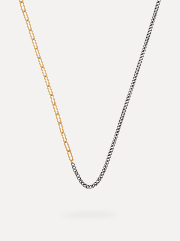Les Soeurs Necklace Rana Mixed Chain 1. Mix it up! This two-tone necklace brings the best of your favorite metals togethe...