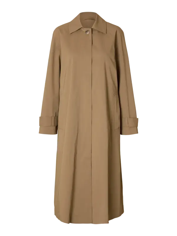 Selected Tailored long coat Corrie 2. Coat check, please! This sleek trench is an ode to simplicity. The timeless camel c...