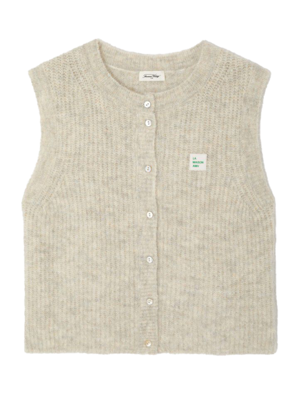 American Vintage Gebreide vest East 2. Wil je kwaliteit tot in de details? Dit vest is gemaakt van hoogwaardige materiale...
