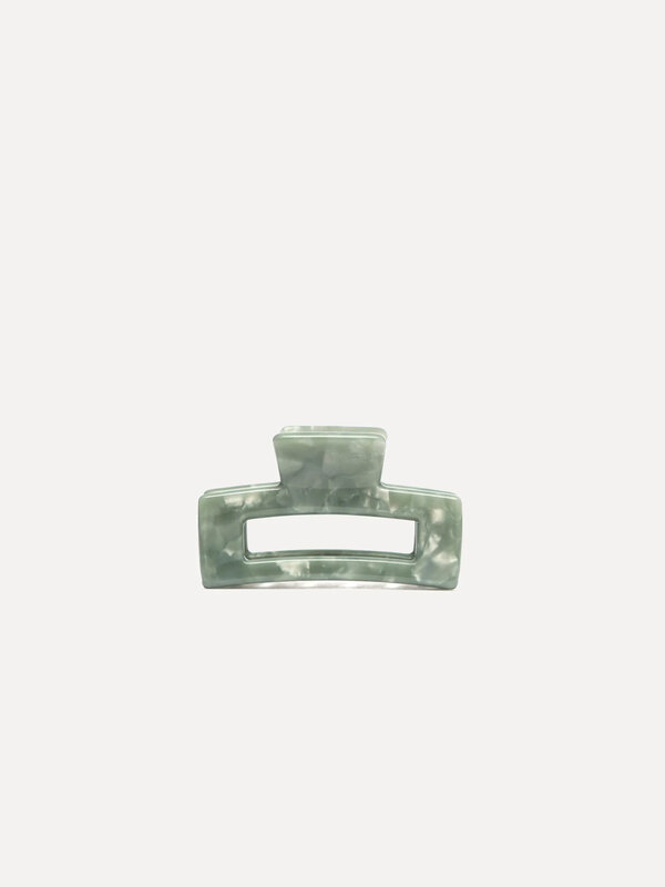 Les Soeurs Resin hair clip rectangle 2. Good hair days start here! Thanks to this jade green hairpin, there will be no es...