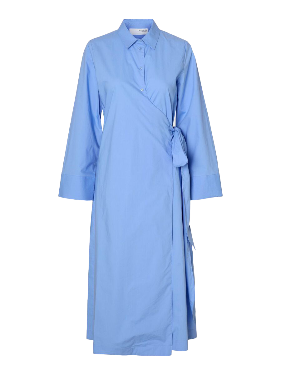 Selected Tailored wrap dress Aviana 2. Wrapped in blue! Featuring a color reminiscent of a cloudless spring sky, this dre...