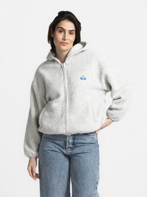 Hoodie Hoktown. Teddy time! Deze hoodie in een zachte grijstint is je go-to op donkere, frisse dagen. Dankzij de rits, st...