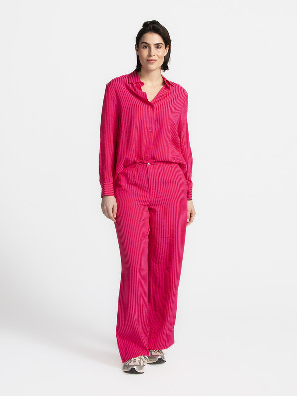 Les Soeurs Striped trousers Matt 3. Monday blues? Not with these pink striped pants. They're wonderfully loose and keep t...