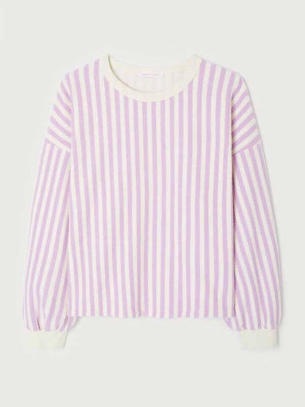 American Vintage Striped sweatshirt Bobypark 2. Candy-colored stripes! This pink-and-white striped sweater has it all: a ...