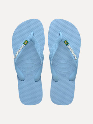 Havaianas Brasil Logo. Hemelsblauwe Havaianas - de enige slippers die de hele zomer comfortabel blijven. Het geheim? De b...