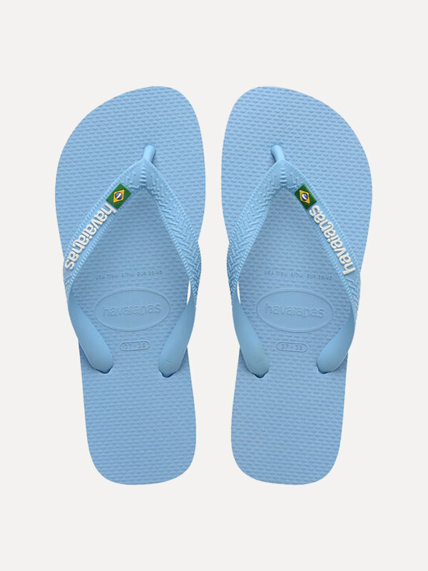 Tongs Havaianas Brasil Logo 1. Havaianas bleu ciel - les seules tongs qui restent confortables tout l’été. Leur secret? U...