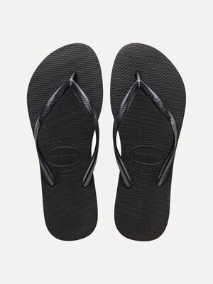 Havaianas Slim. Deze zwarte Havaianas zijn je zomerse must-have! Anders dan gewone teenslippers bieden ze langdurig draag...