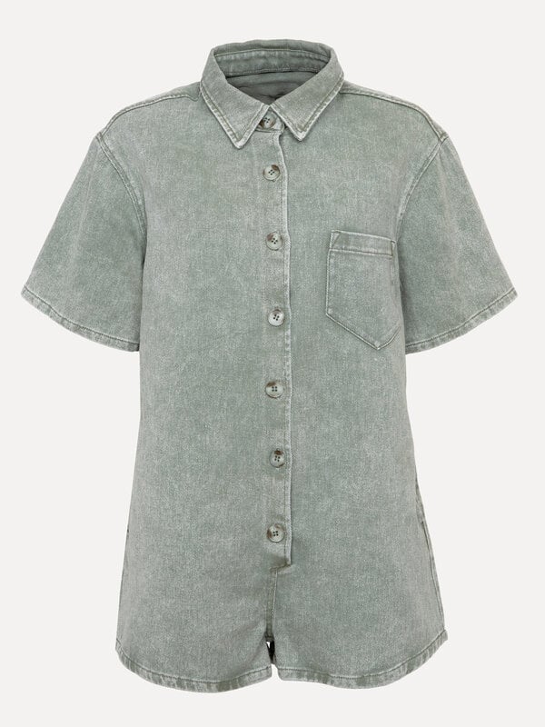 Le Marais Denim playsuit Jae 2. Khaki state of mind! The Jae playsuit is so versatile, you’ll never second-guess your out...