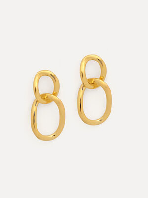 Earring Set Cara Double Loop. Add some playful movement to your ear stack with these interlinked double earrings. These v...