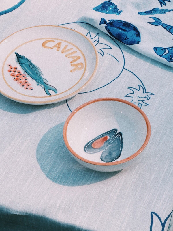 Anna + Nina Tapas bowl Moules 2. Mussel power! This charming bowl with a hand-painted mussel and orange rim is a true tab...