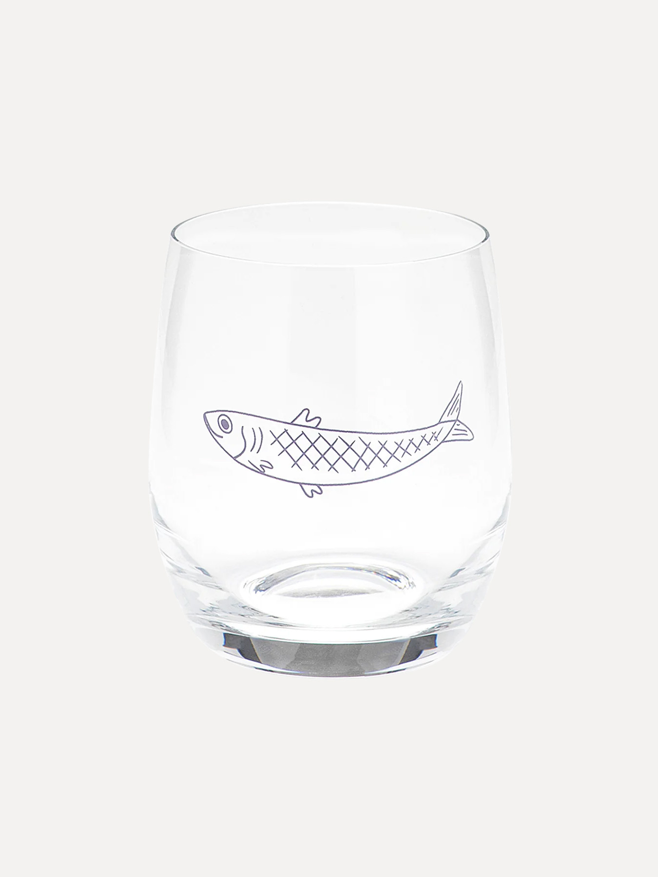 Anna + Nina Waterglas Sardine 1. Dit kristalheldere drinkglas met sardientjesprint wordt ongetwijfeld hét gespreksonderwe...
