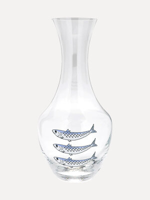 Carafe Sardines. Craving instant beach vibes? This bold glass carafe with sardine print transports your table to a sun-so...