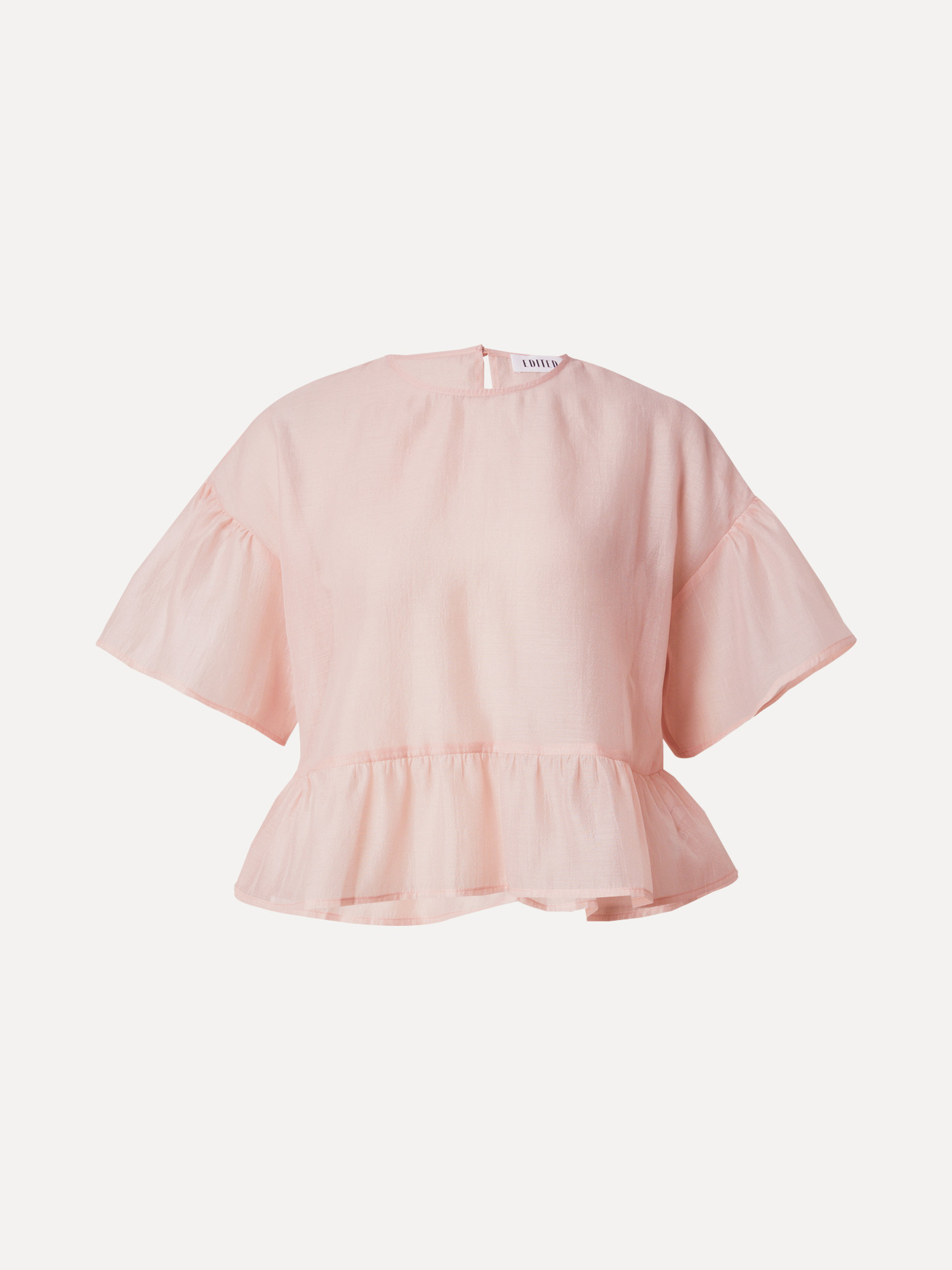 Edited Ruffled blouse Tuala 2. Blushing beauty! This delicate soft pink top brings a romantic touch to your wardrobe. The...