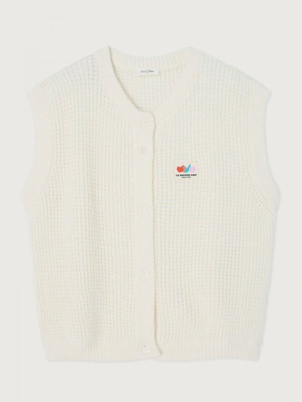 American Vintage Vest Crashway 1. Of je nu voor casual of gekleed gaat, deze mouwloze Crashway gilet in geribd breisel ma...