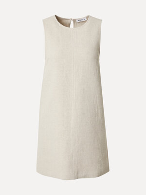 Robe Nicky. Moins de manches, plus de style. Cette robe mini sans manches en lin beige respire l’élégance naturelle. Légè...