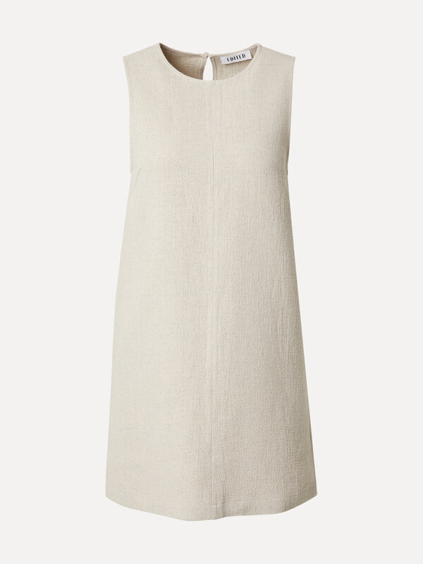 Edited Robe sans manches Nicky 1. Moins de manches, plus de style. Cette robe mini sans manches en lin beige respire l’él...