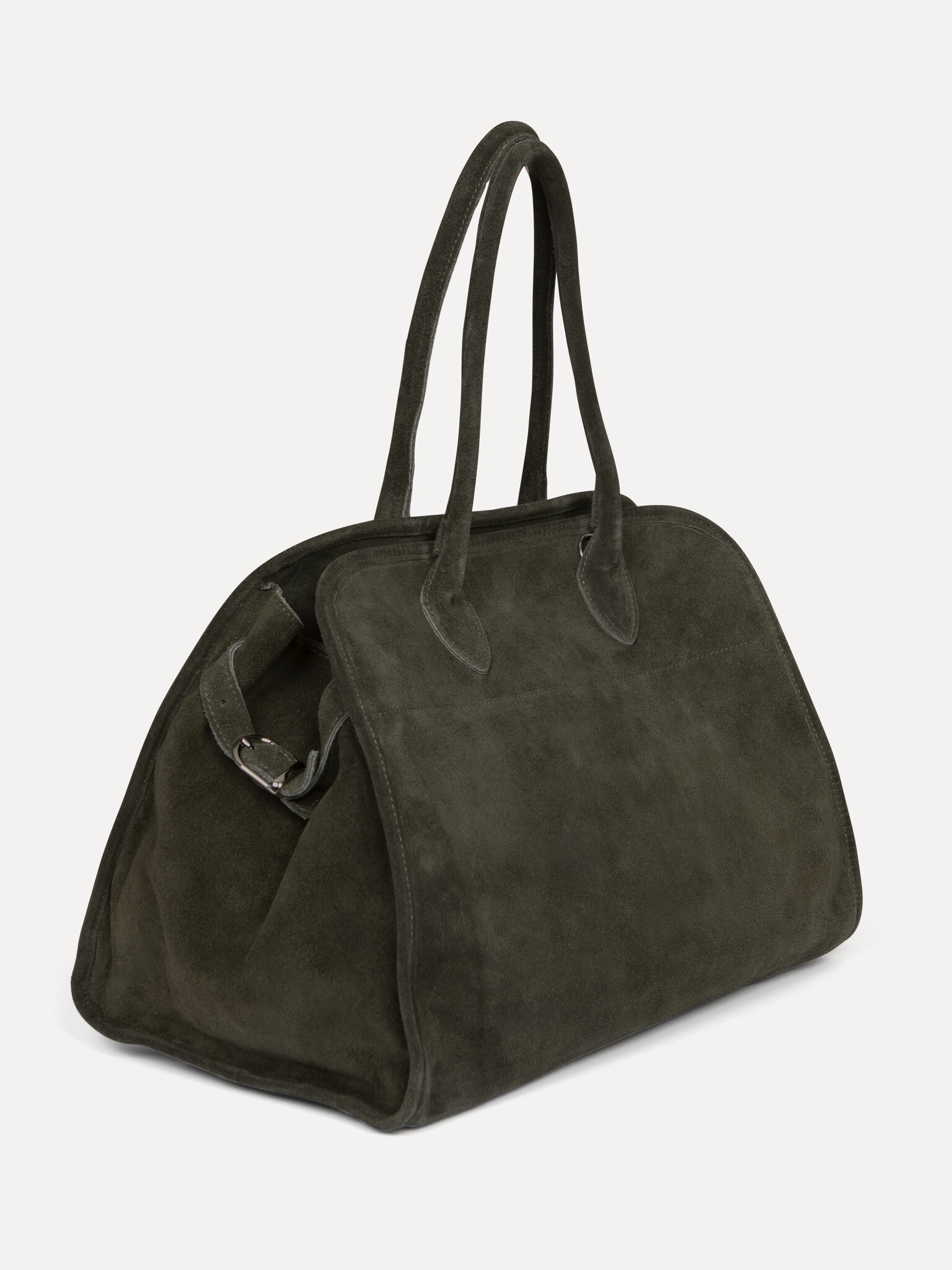 Le Marais Suede Handbag Henri 2. City strolls or afterwork drinks? This khaki green handbag takes you from day to night w...