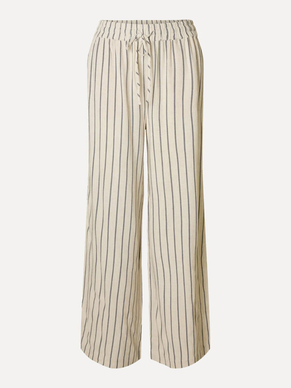 Selected Pantalon ample rayé Viva Gulia 2. Easy breezy linen squeezy – Ce pantalon large à rayures en mélange de lin lége...
