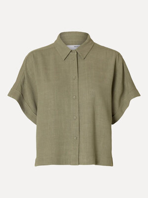 Hemd Viva. Linnen love – Deze luchtige blouse met korte mouwen is jouw summer crush. Dankzij de relaxte fit en ademende l...