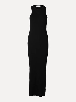 Robe Anna. Cette robe noire sans manches deviendra vite votre alliée de tous les jours. Sa coupe près du corps en coton l...