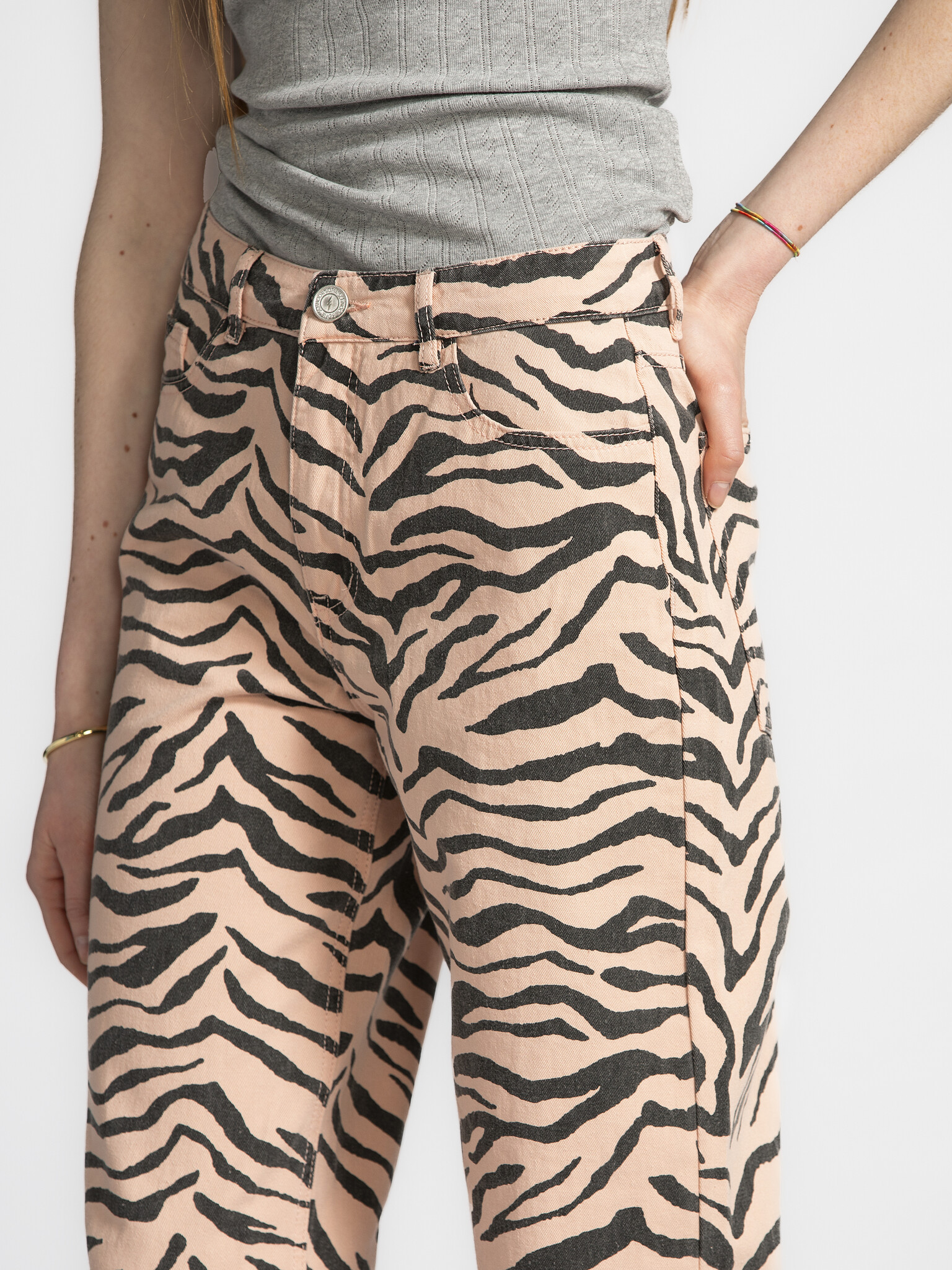 Sofie Schnoor zebra jeans Tokyo light rose Les Soeurs