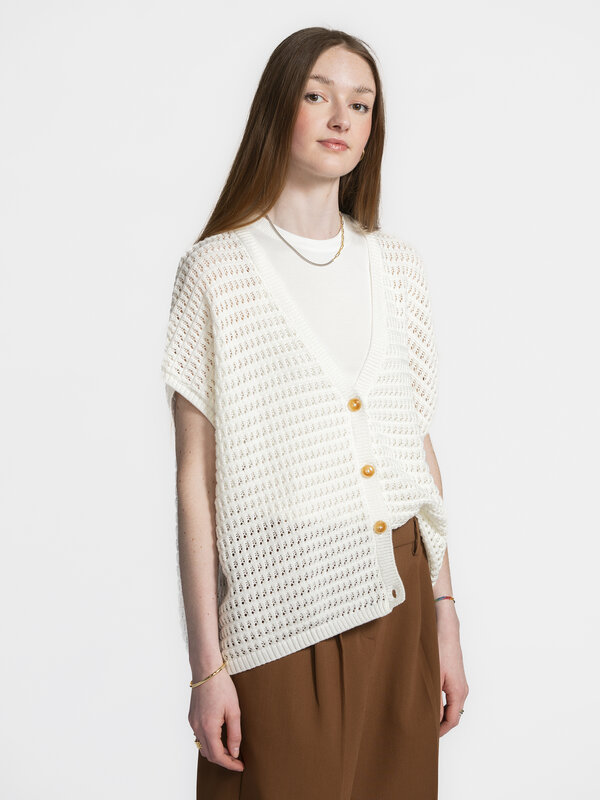 Les Soeurs Crocheted cardigan Jack 3. Cream dream! This ecru colored crochet cardigan is the all-rounder you need.  Light...