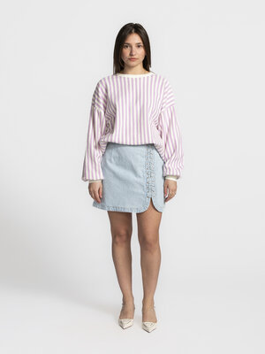 Sweatshirt Bobypark. Candy-colored stripes! This pink-and-white striped sweater has it all: a roomy, comfy fit, a stripe ...