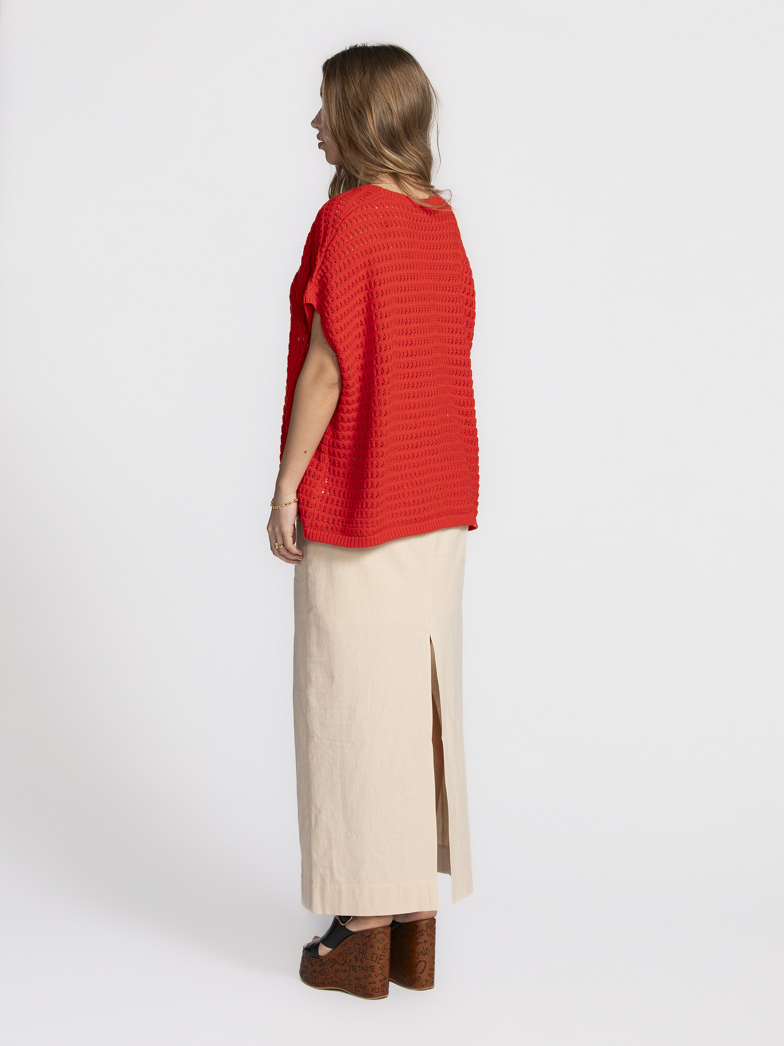 Les Soeurs Crocheted cardigan Jack 4. Crochet all day! This bright red crochet cardigan brings together texture, color an...