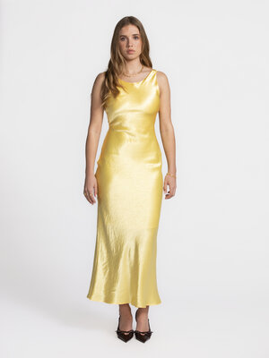 Robe midi Selene. Minimaliste devant, effet waouh derrière - cette robe de soirée jaune ne passe pas inaperçue. Son dos n...