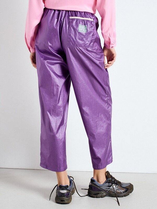 American Vintage Joggers Wavybow 4. Sporty, but make it fashion. These shiny purple joggers are a true statement piece. P...