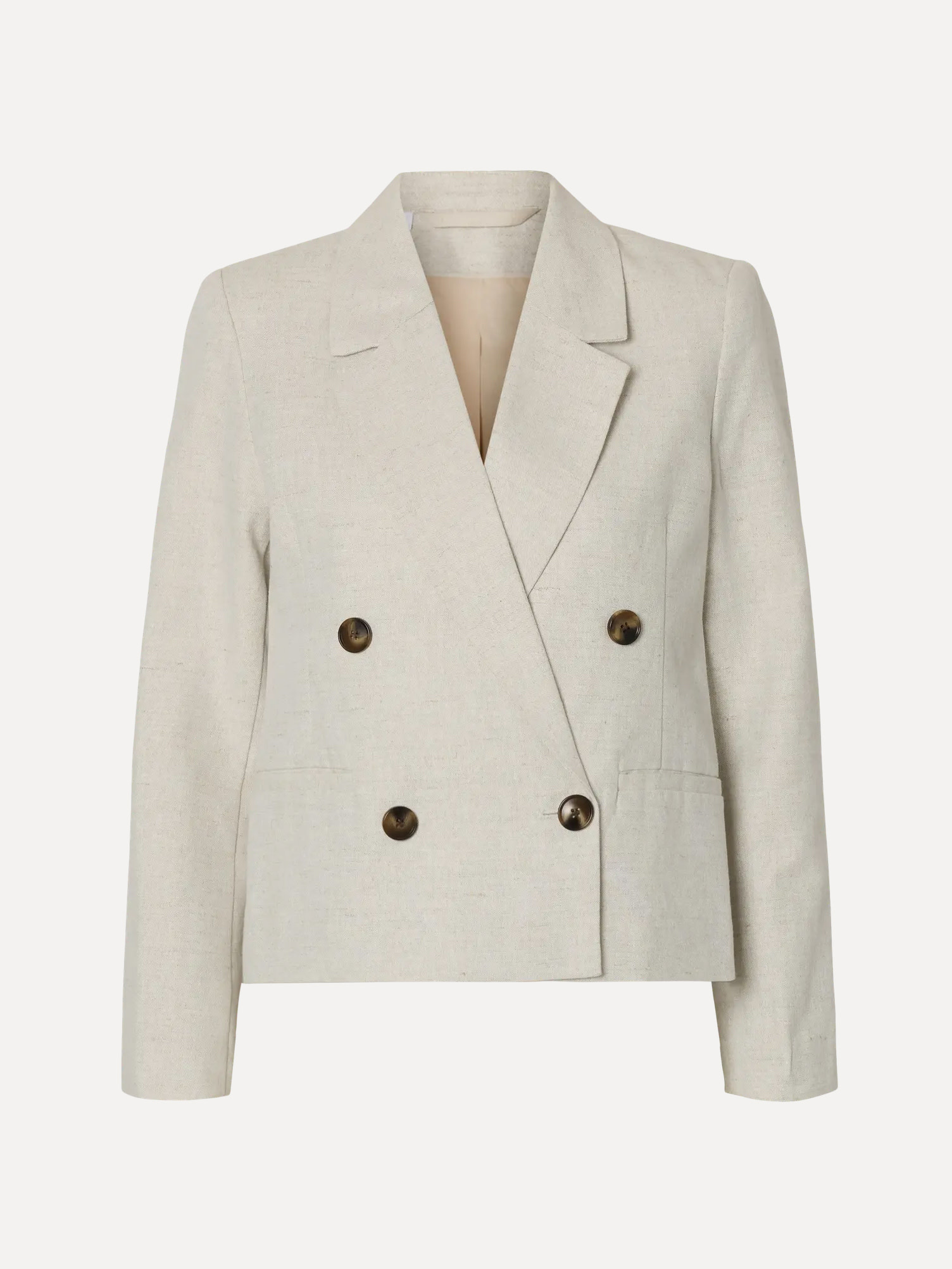 Selected Blazer croisée Venja 2. Cropped but classy – Ce blazer beige court respire l'élégance intemporelle. Portez-le av...