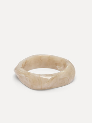 Resin bangle bracelet rectangle. Soft sophistication - this cream-toned resin bracelet is the essence of elegance. The su...