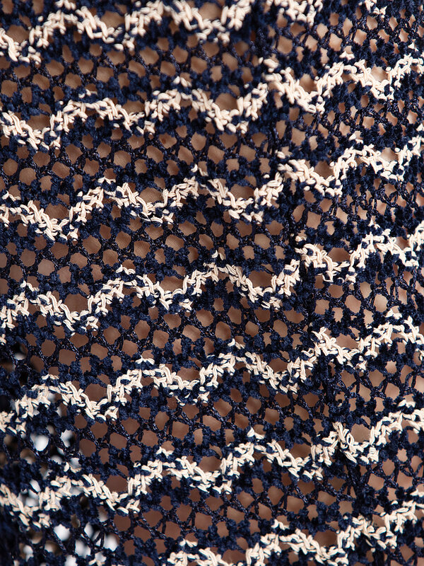 Edited Blouse Karlotta 6. Chic & breezy - this open-knit shirt with a navy-beige zigzag pattern is the ultimate summer la...