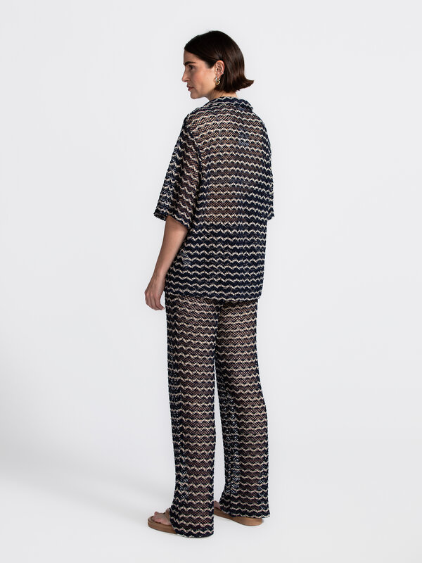 Edited Wide trousers Finn 4. Easy breezy - This airy, semi-sheer crochet trouser is made for sunny beach days over your f...