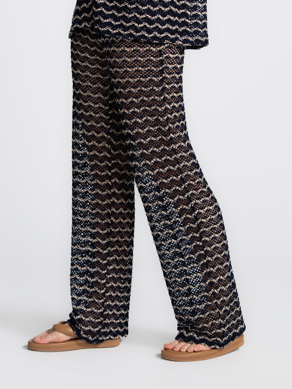 Edited Wide trousers Finn 5. Easy breezy - This airy, semi-sheer crochet trouser is made for sunny beach days over your f...