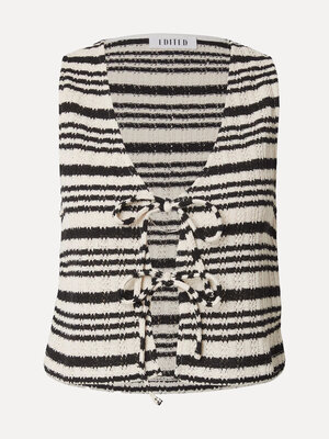 Top Olympe. Stripes with a twist. This sleeveless top brings playful elegance with its front tie detail. Breezy and light...
