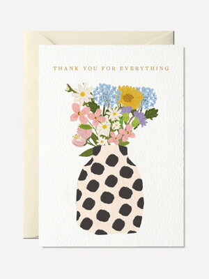 Wenskaart Thank you for everything. Met een boeket vol dankbaarheid en een hartverwarmende boodschap is deze kaart het pe...