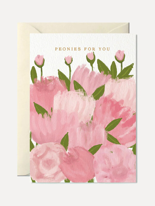 Nelly Castro Greeting Card Peonies for you 1. Peonies for you. A card filled with soft pink peonies,  graceful and though...