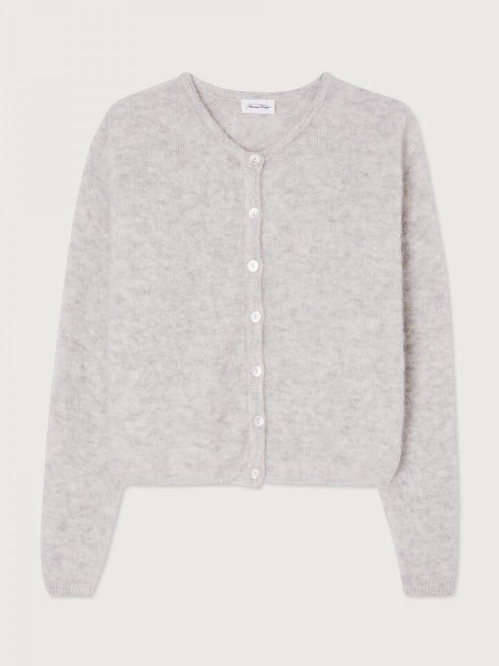 American Vintage Gebreide cardigan Vitow 2. Kies voor een tijdloze en knusse stijl met deze grijze cardigan, gemaakt van ...