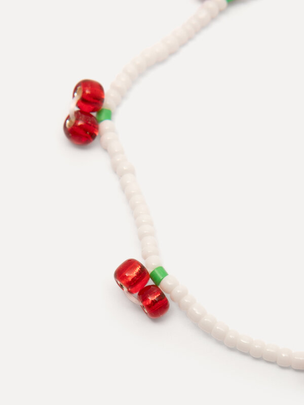 Les Soeurs Bracelet Lea Cherries 3. Cherry charm on your wrist! This delicate bracelet with white beads and red cherries ...