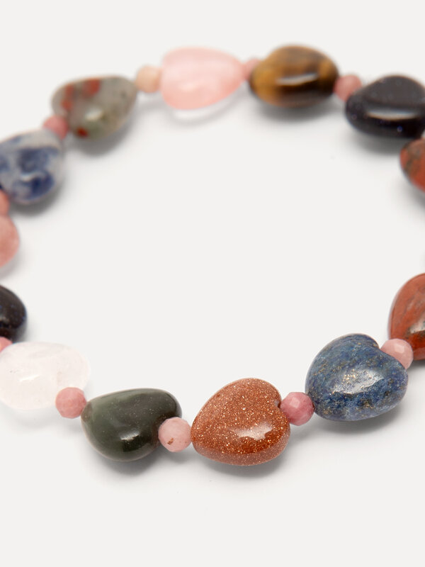 Les Soeurs Bracelet Lily hearts 3. Love at first wrist. This bracelet with heart-shaped natural stones in warm tones adds...