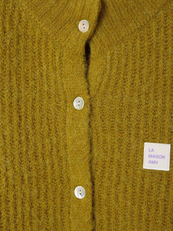 American Vintage Knitted cardigan East 2. Get cozy - this green cardigan is a soft essential with a luxurious feel. The a...