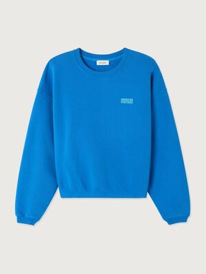 Sweater Izubird. Color pop. Deze felblauwe sweater met relaxte pasvorm voelt als loungewear, maar oogt opvallend stylish....