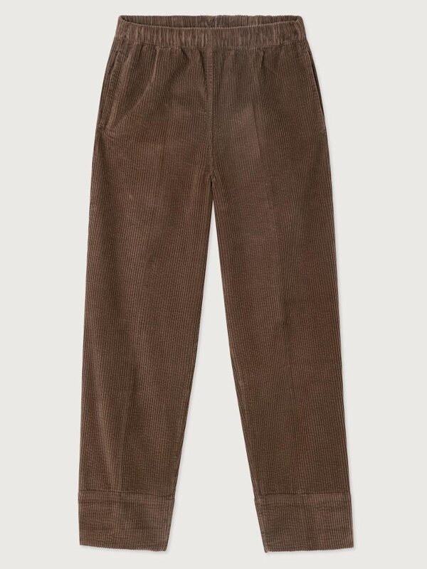 American Vintage Ribbed pants Padow 1. Chic in chocolate. This dark brown corduroy trouser with a high waist and relaxed ...