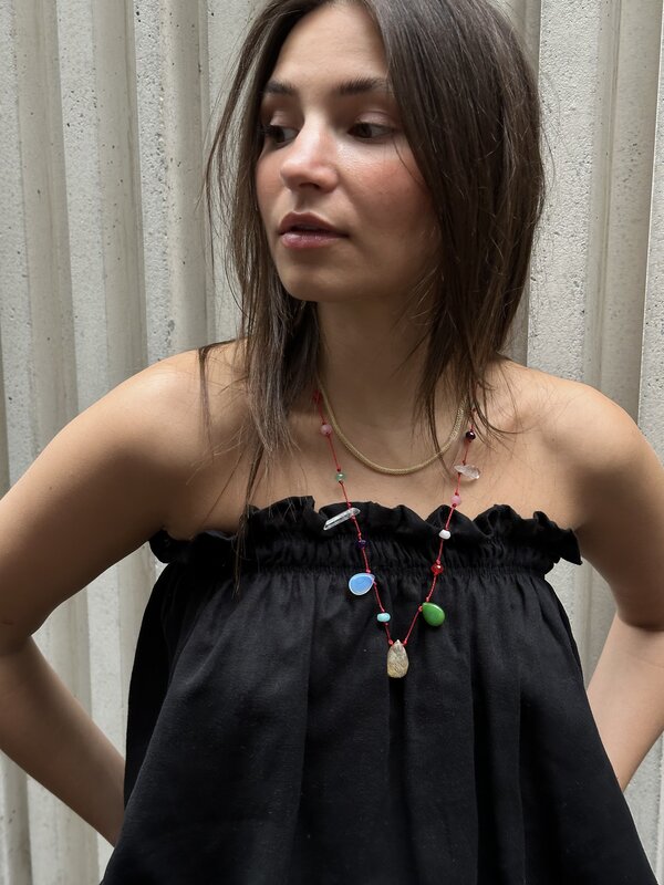 Les Soeurs Necklace Alix 2. Playful charm - this colourful necklace with beads and stones brings instant summer vibes. Th...