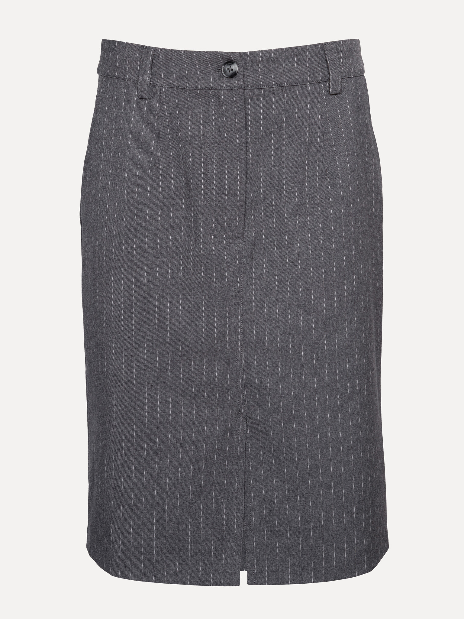Les Soeurs Krijtstreep rok Malika 2. Vintage feel, but make it fashion. Deze grijze kokerrok met krijtstreep geeft de kla...