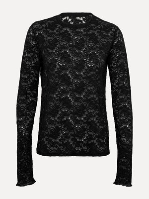 Top Cece en dentelle à manches longues. Lace up the layers. Ce top en dentelle noire est un vrai coup d’œil. Ultra fémini...
