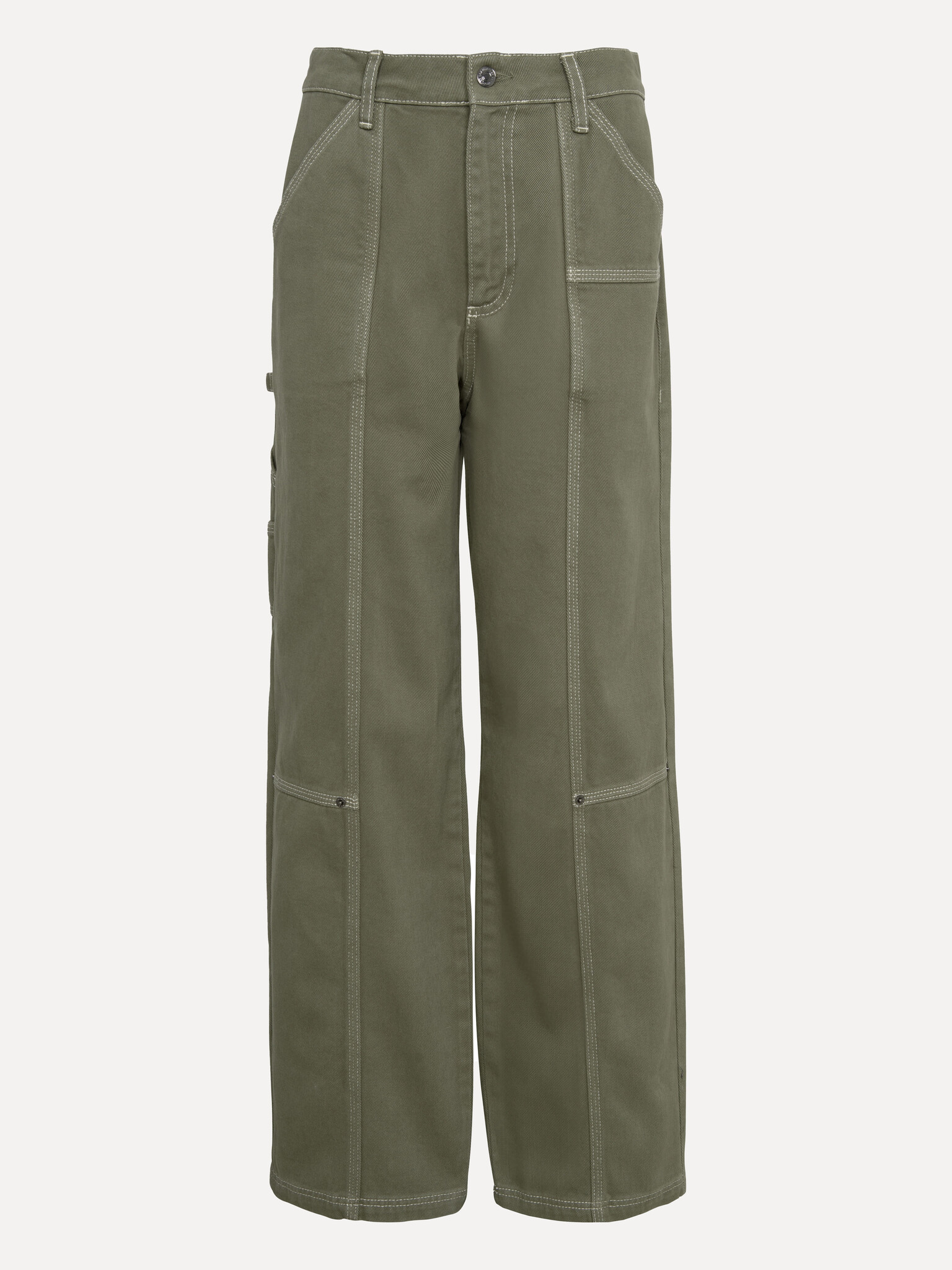 Les Soeurs Jean à coutures contrastées Mill 2. Allure utilitaire et style affirmé. Ce pantalon khaki avec coutures contra...